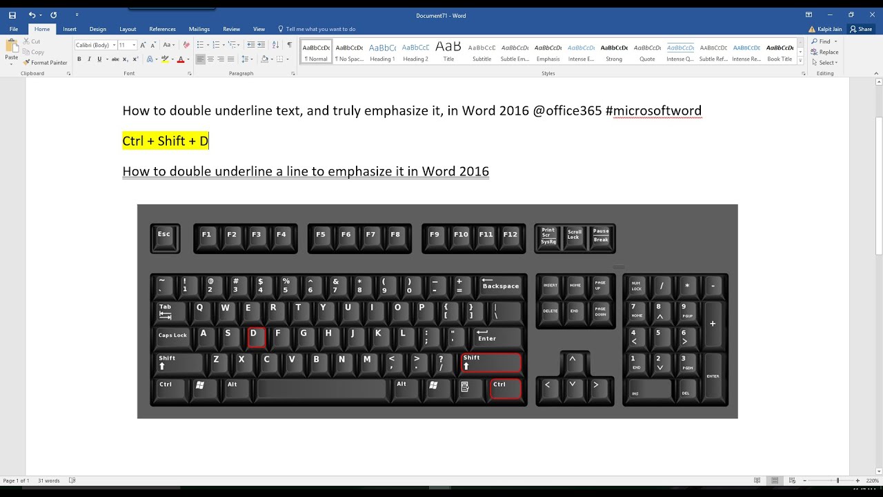 double underline text in word for mac